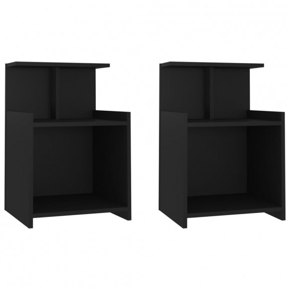 Tables de chevet 2 pcs Noir 40x35x60 cm Aggloméré