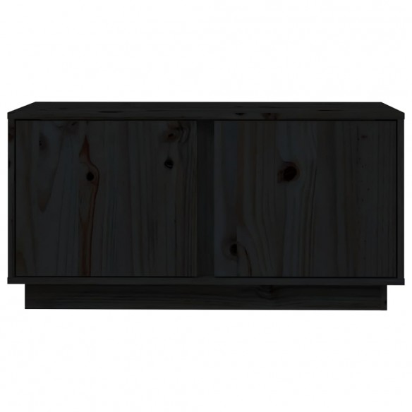 Meuble TV Noir 80x35x40,5 cm Bois de pin massif