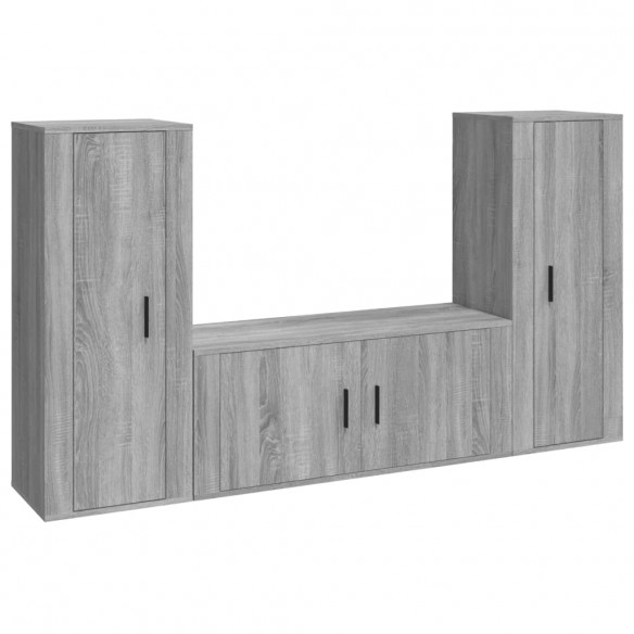 Ensemble de meubles TV 3 pcs Sonoma gris Bois d'ingénierie