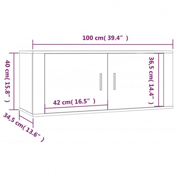 Ensemble de meubles TV 3 pcs Sonoma gris Bois d'ingénierie