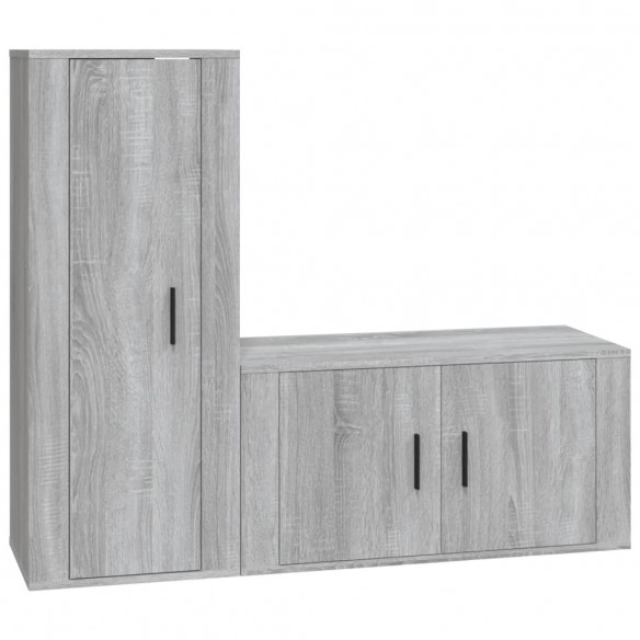 Ensemble de meubles TV 2 pcs Sonoma gris Bois d'ingénierie