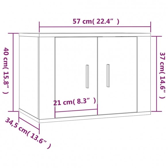 Ensemble de meubles TV 2 pcs Sonoma gris Bois d'ingénierie