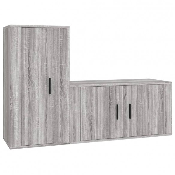 Ensemble de meubles TV 2 pcs Sonoma gris Bois d'ingénierie