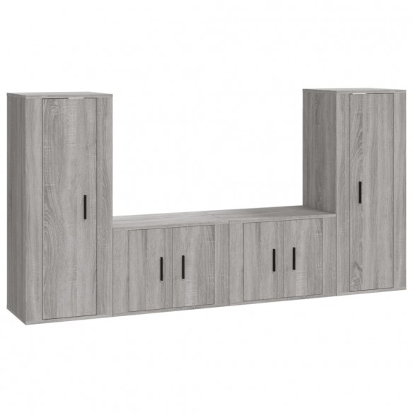 Ensemble de meubles TV 4 pcs Sonoma gris Bois d'ingénierie