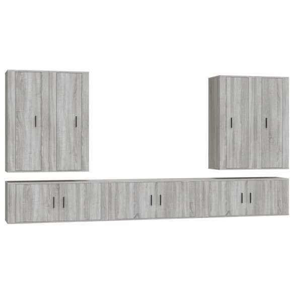 Ensemble de meubles TV 7 pcs Sonoma gris Bois d'ingénierie