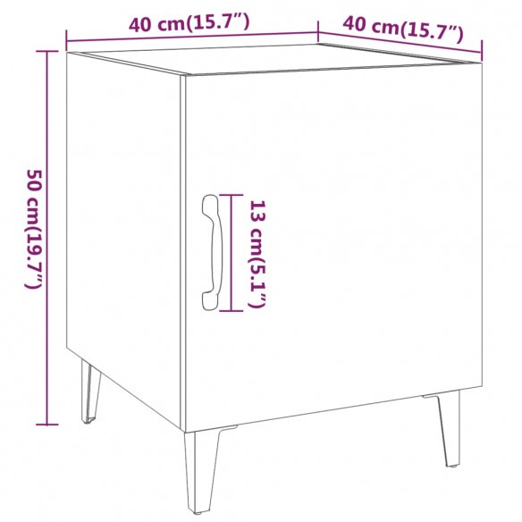 Tables de chevet 2 pcs Blanc brillant Bois d'ingénierie