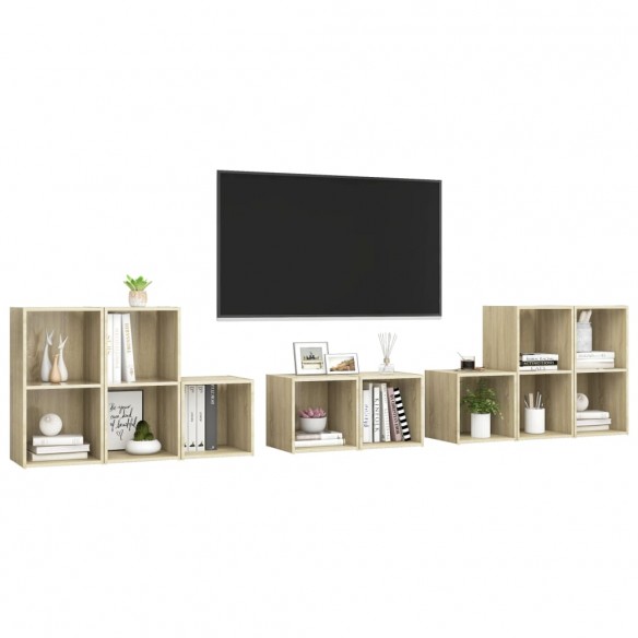 Ensemble de meubles TV 8 pcs Chêne sonoma Aggloméré