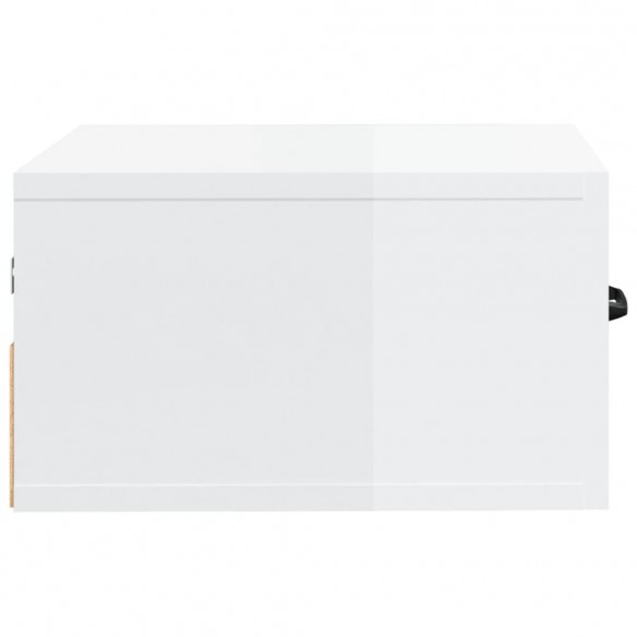 Tables de chevet murales 2 pcs Blanc brillant 35x35x20 cm