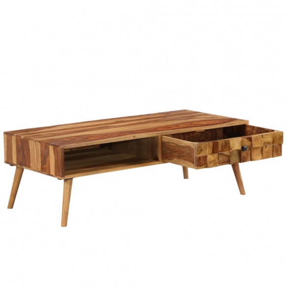 Table basse Bois Sesham massif avec finition miel 110x50x37 cm