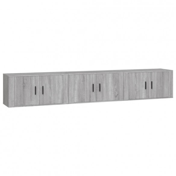 Meubles TV muraux 3 pcs sonoma gris 80x34,5x40 cm