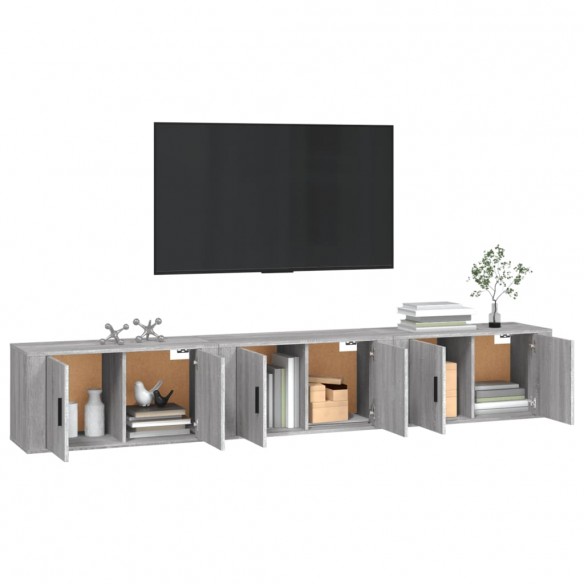 Meubles TV muraux 3 pcs sonoma gris 80x34,5x40 cm