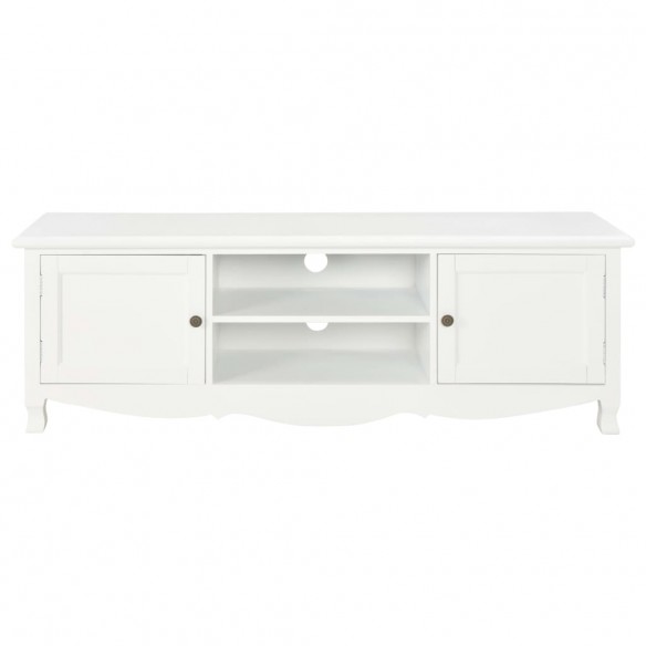 Meuble TV Blanc 120x30x40 cm Bois