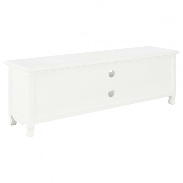 Meuble TV Blanc 120x30x40 cm Bois