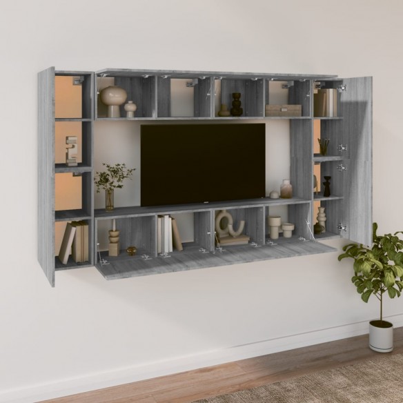 Ensemble de meubles TV 8 pcs Sonoma gris Bois d'ingénierie