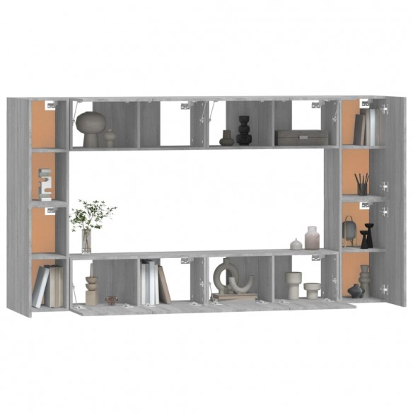 Ensemble de meubles TV 8 pcs Sonoma gris Bois d'ingénierie