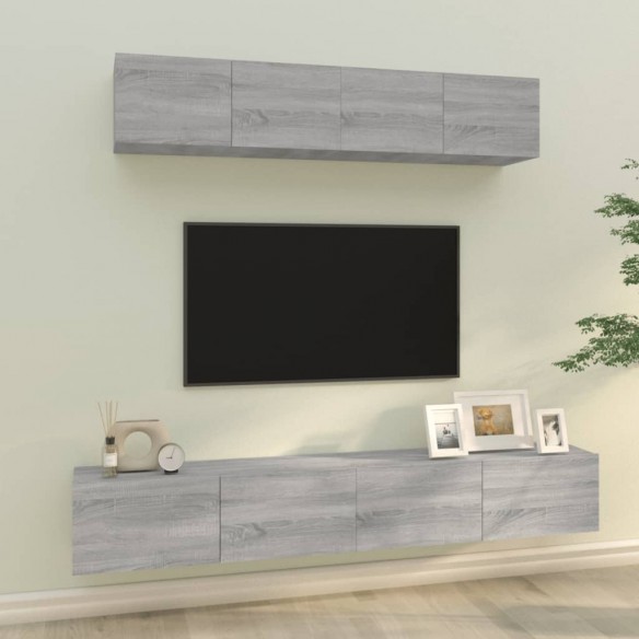 Ensemble de meubles TV 4 pcs Sonoma gris Bois d'ingénierie