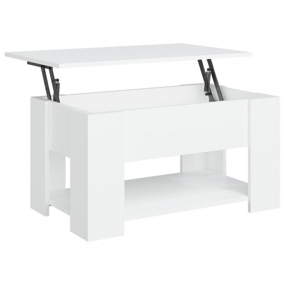 Table basse Blanc 79x49x41 cm plateau relevable