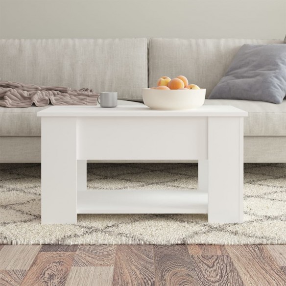 Table basse Blanc 79x49x41 cm plateau relevable