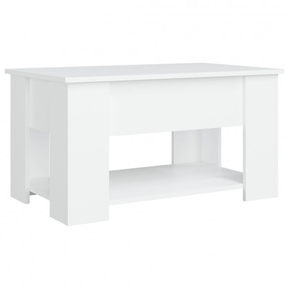 Table basse Blanc 79x49x41 cm plateau relevable