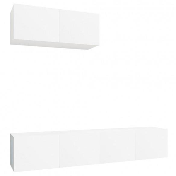 Ensemble de meubles TV 3 pcs Blanc Bois d'ingénierie