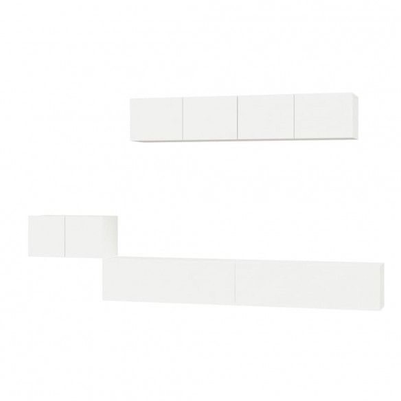 Ensemble de meubles TV 5 pcs Blanc Bois d'ingénierie