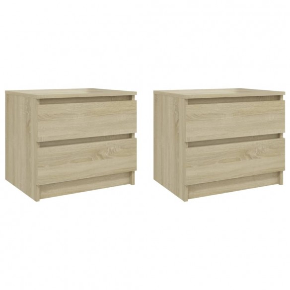 Tables de chevet 2 pcs Chêne sonoma 50x39x43,5 cm Aggloméré