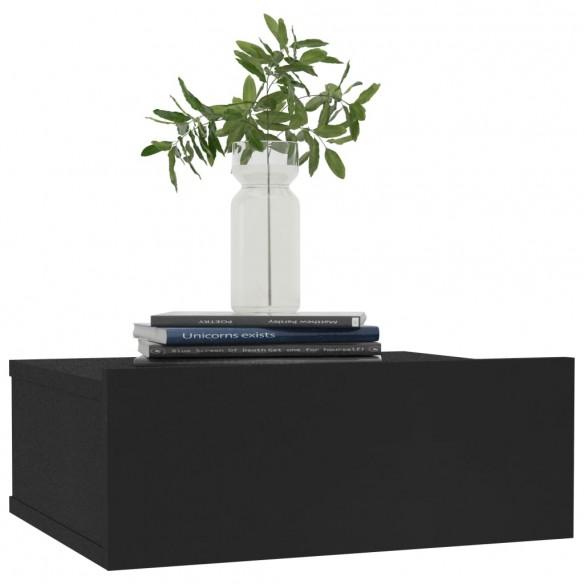 Tables de chevet flottantes 2 pcs Noir 40x30x15 cm