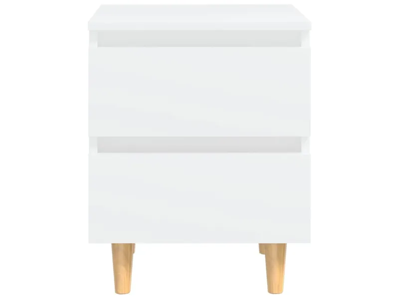 Table de chevet avec pieds en pin Blanc 40x35x50 cm