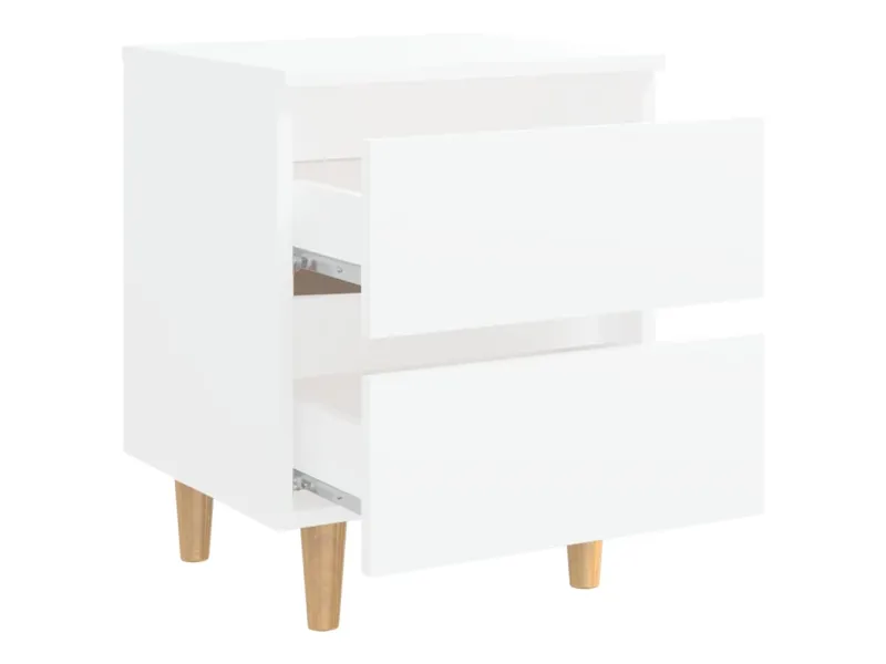 Table de chevet avec pieds en pin Blanc 40x35x50 cm
