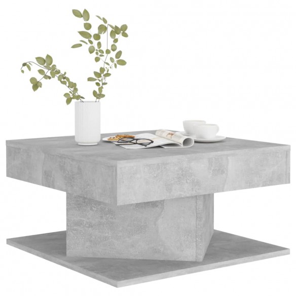 Table basse Gris béton 57x57x30 cm Aggloméré