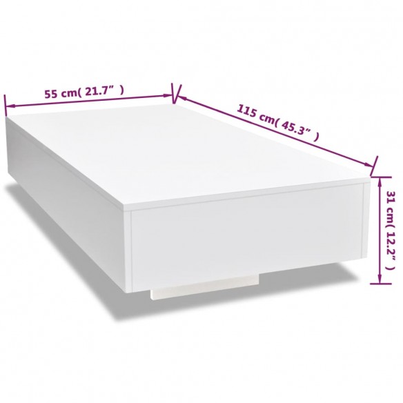 Table basse Haute brillance Blanc