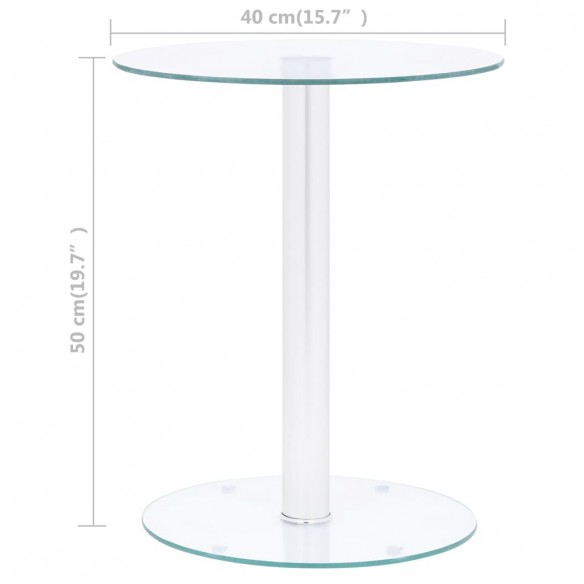 Table basse Transparent 40 cm Verre trempé