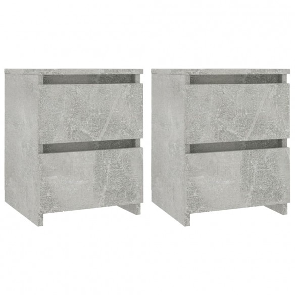 Tables de chevet 2 pcs Gris béton 30 x 30 x 40 cm Aggloméré