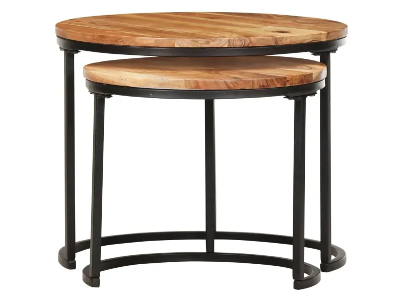 Tables gigognes 2 pcs Bois d'acacia massif