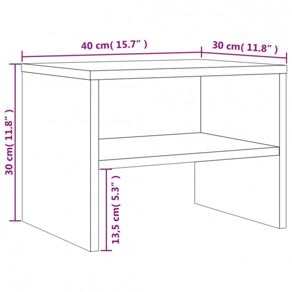 Tables de chevet 2 pcs Chêne fumé 40x30x30 cm Bois d'ingénierie