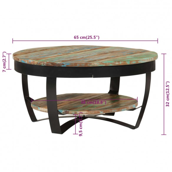 Table basse Bois massif de récupération 65 x 32 cm