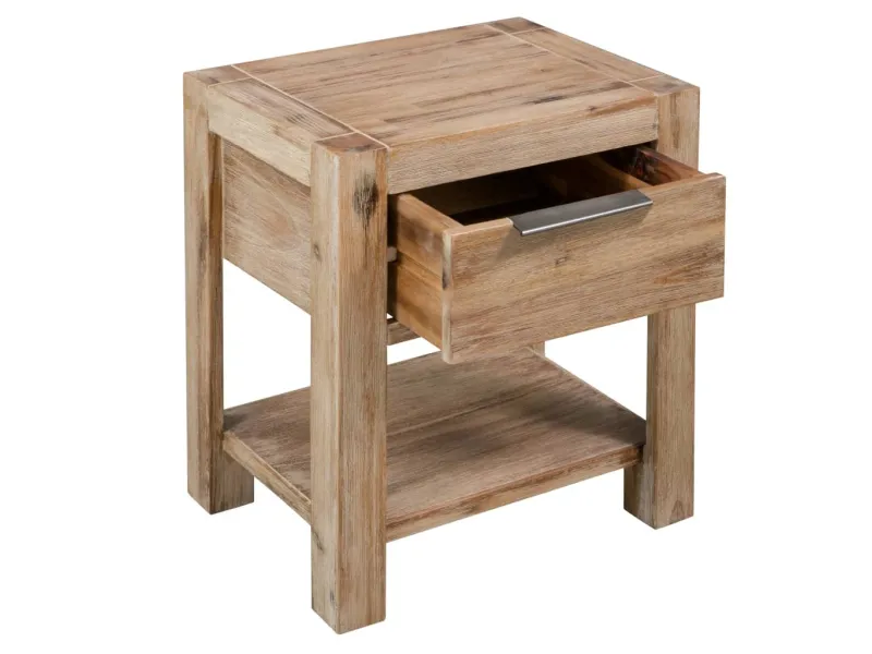 Table de chevet avec tiroir 40x30x48 cm Bois d'acacia solide