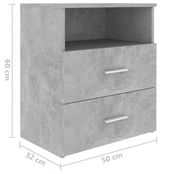 Table de chevet Gris béton 50x32x60 cm