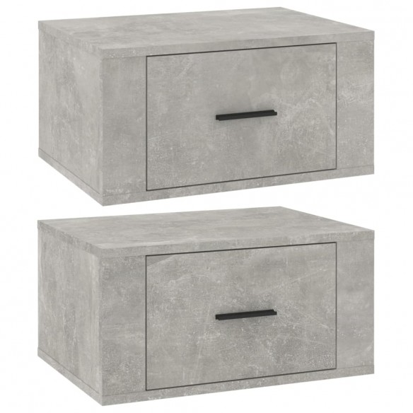 Tables de chevet murales 2 pcs Gris béton 50x36x25 cm