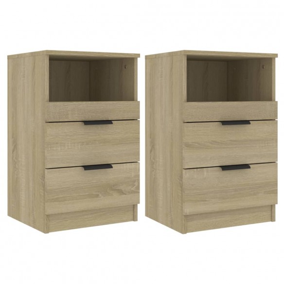 Tables de chevet 2 pcs Chêne Sonoma Bois d'ingénierie