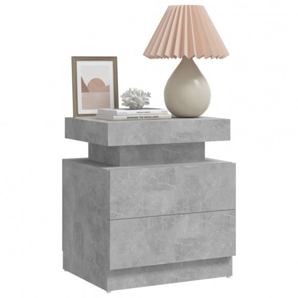 Table de chevet Gris béton 45x35x52 cm Aggloméré