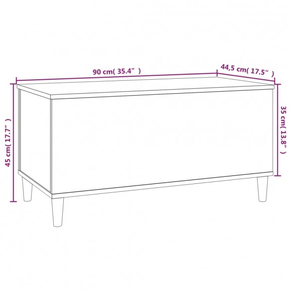 Table basse Gris béton 90x44,5x45 cm Bois d'ingénierie