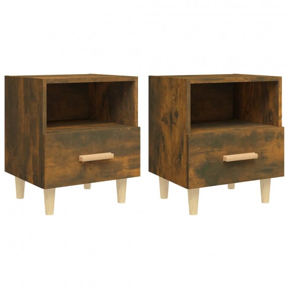 Tables de chevet 2 pcs Chêne fumé 40x35x47 cm