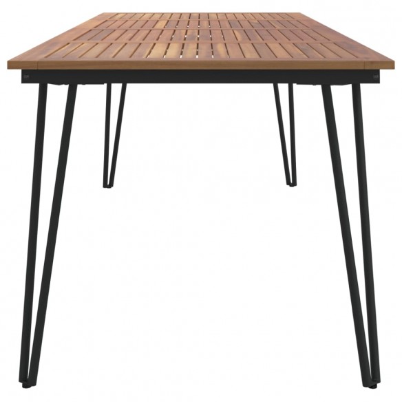 Table de jardin avec pieds épingle à cheveux 200x90x75 acacia