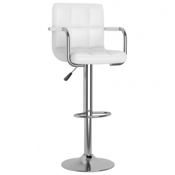 Tabourets de bar lot de 2 blanc similicuir