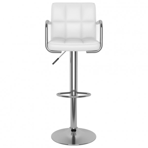 Tabourets de bar lot de 2 blanc similicuir