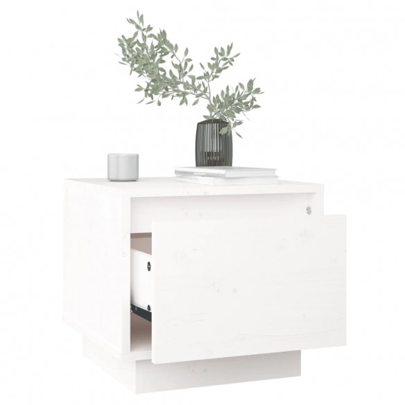 Tables de chevet 2 pcs Blanc 35x34x32 cm Bois de pin solide