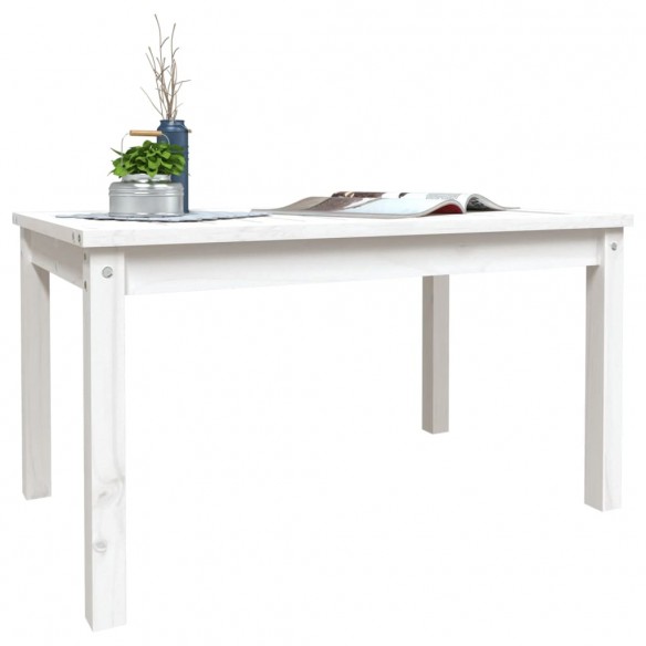 Table de jardin blanc 82,5x50,5x45 cm bois massif de pin