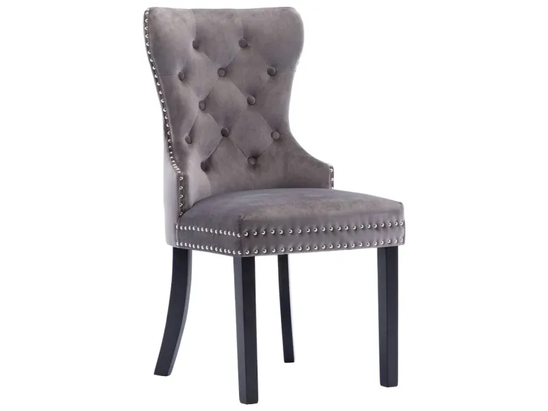 Chaises à manger lot de 2 gris velours