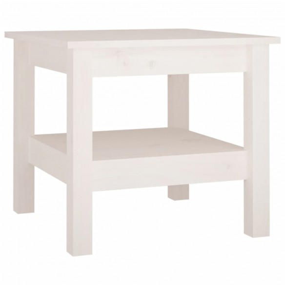 Table basse Blanc 45x45x40 cm Bois massif de pin